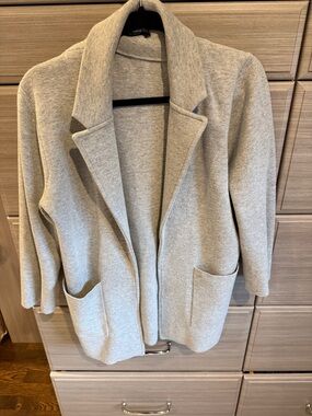 Light Gray Open-Front Jcrew Women's Sweater Cardigan